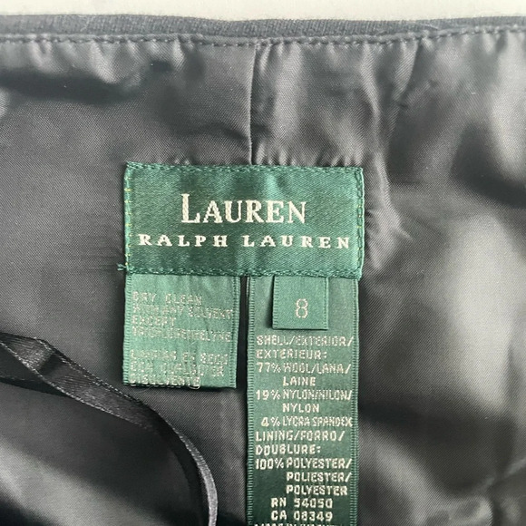 Lauren Ralph Lauren Wool Blend Black Pencil Maxi Skirt Size 28 - Picture 6 of 8